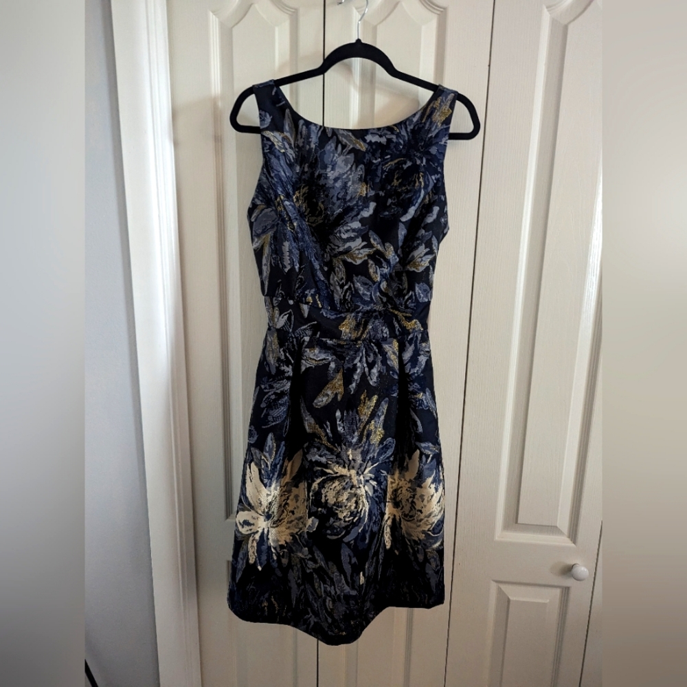 Brocade Fit and Flare Dress